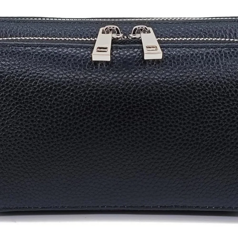 Genuine Leather Crossbody Bag Women Slim Compact Small Purse with Straps